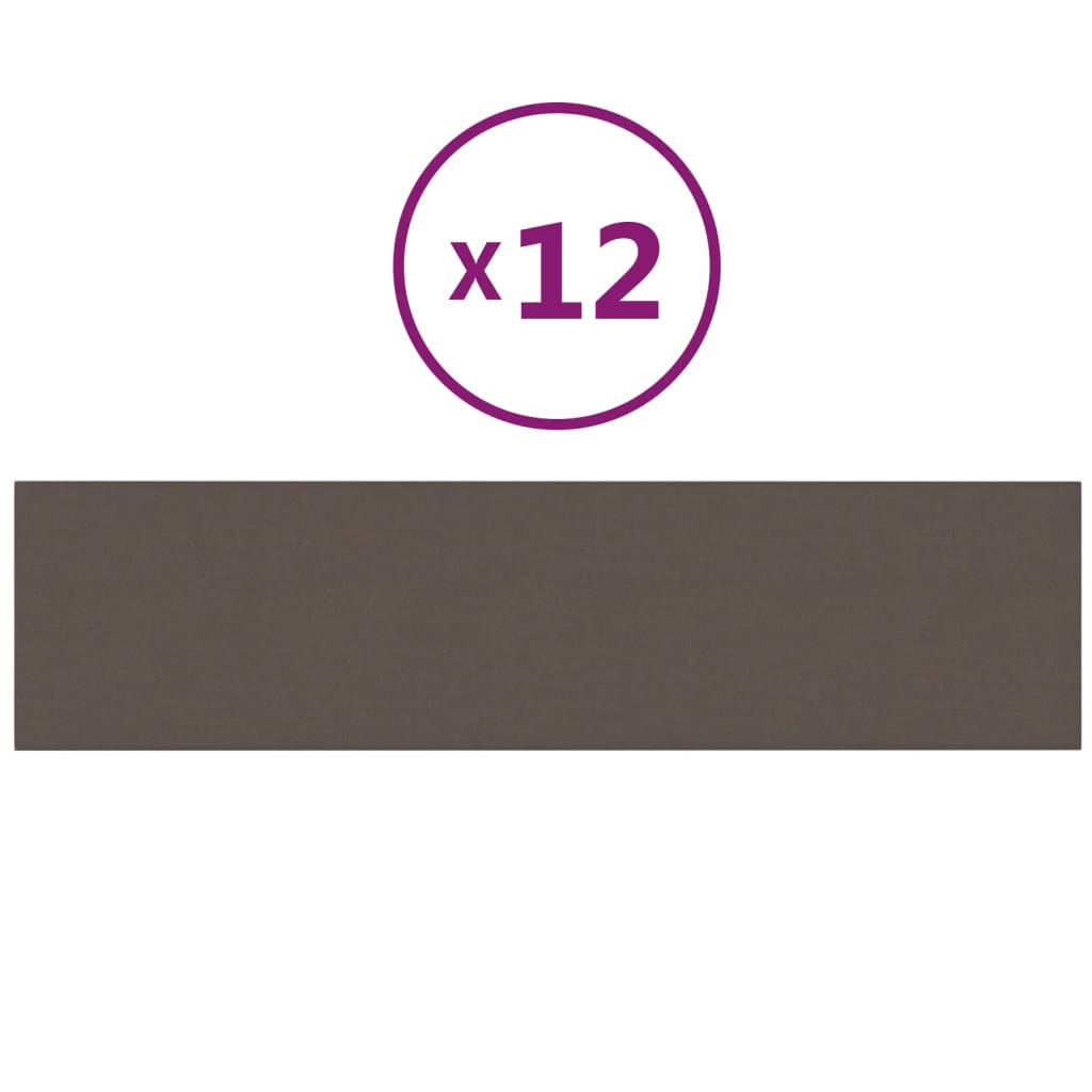 Wandpaneele 12 Stk. Taupe 60x15 cm Stoff 1,08 m²