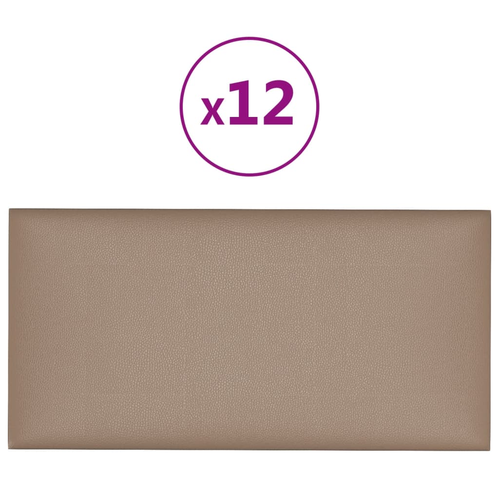 Wandpaneele 12 Stk. Cappuccino-Braun 60x30cm Kunstleder 2,16 m²