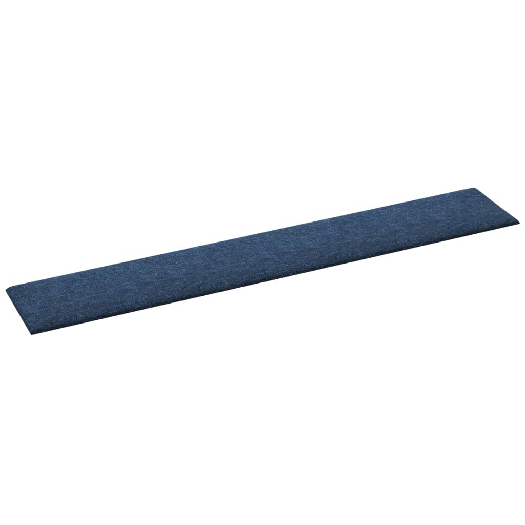 Wandpaneele 12 Stk. Blau 90x15 cm Stoff 1,62 m²