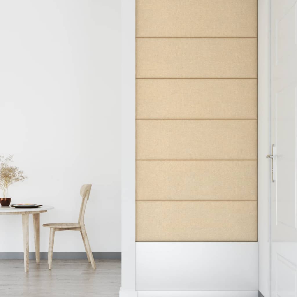 Wandpaneele 12 Stk. Creme 90x30 cm Stoff 3,24 m²