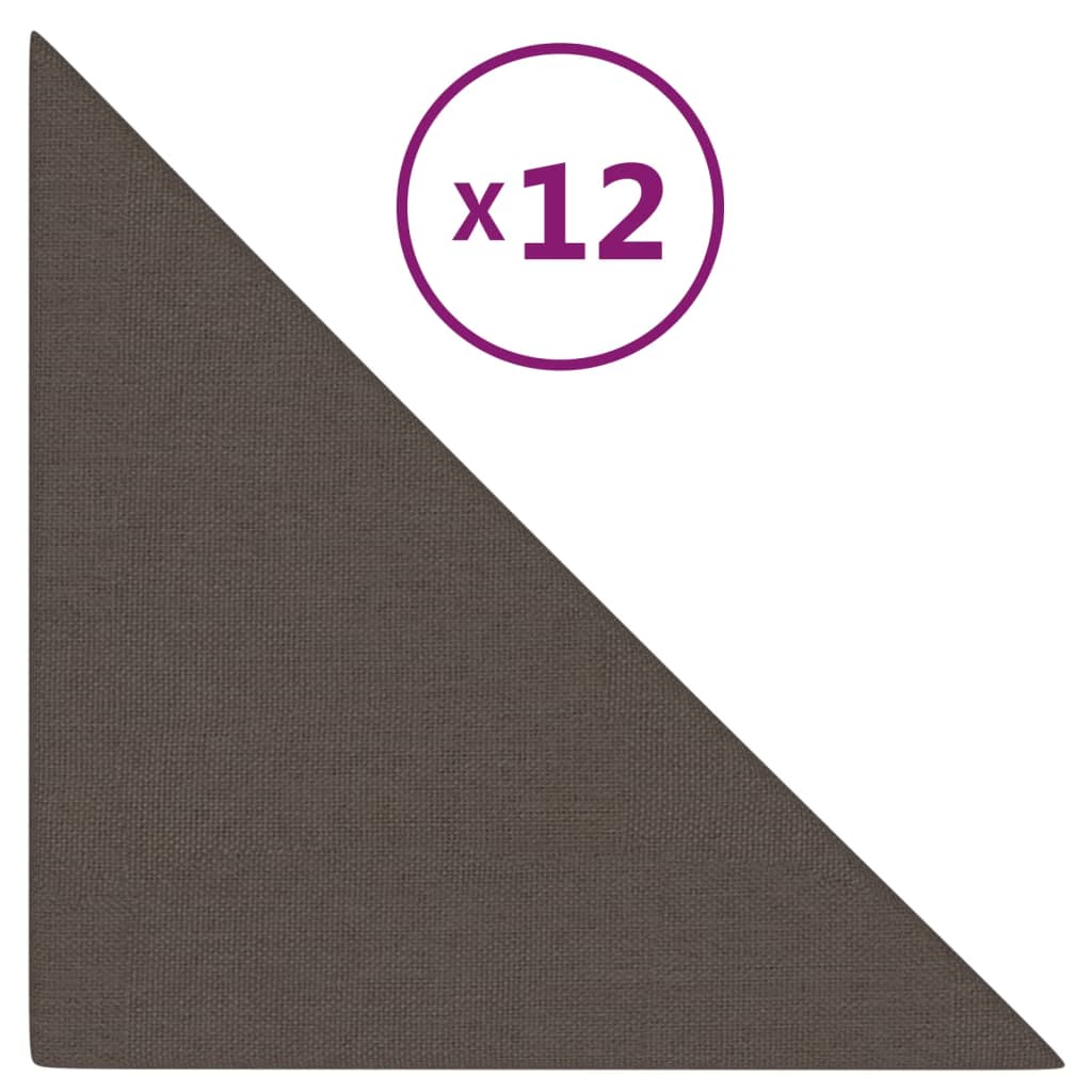 Wandpaneele 12 Stk. Taupe 30x30 cm Stoff 0,54 m²