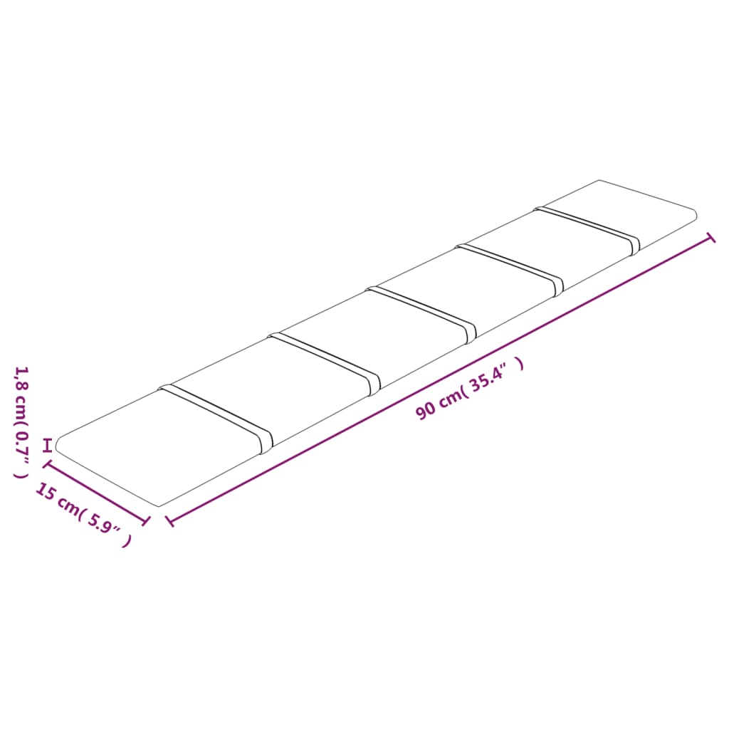 Wandpaneele 12 Stk. Lila 90x15 cm Stoff 1,62 m²