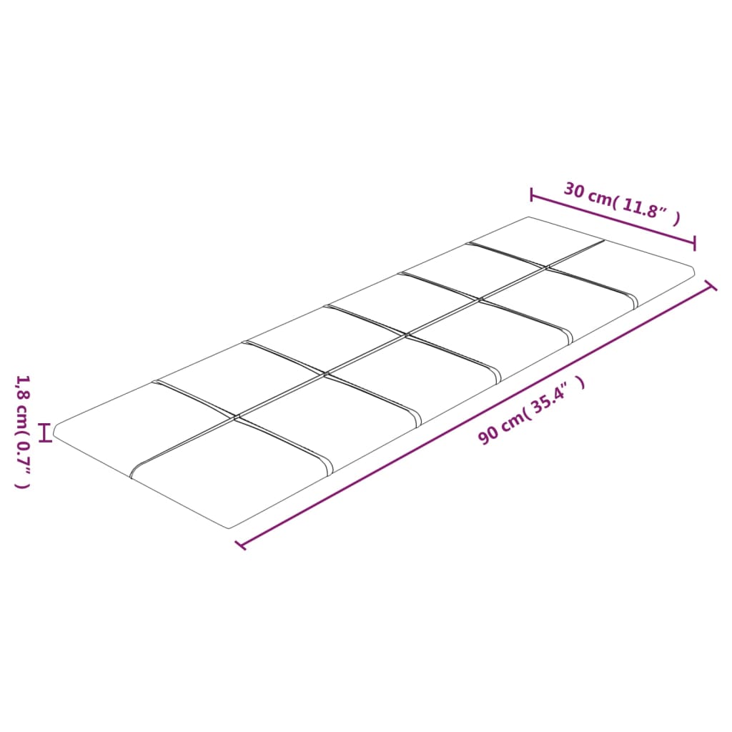 Wandpaneele 12 Stk. Braun 90x30 cm Stoff 3,24 m²