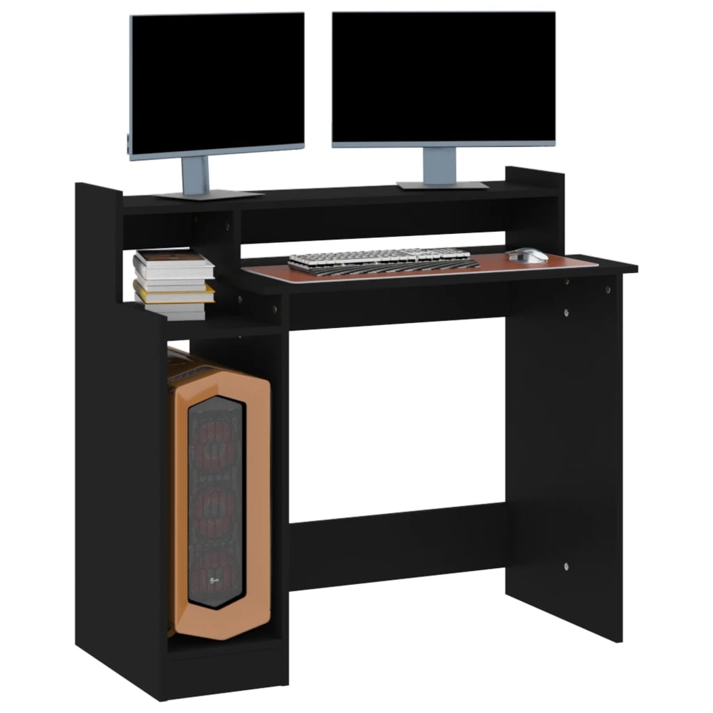 Schreibtisch mit LEDs Schwarz 97x45x90 cm Holzwerkstoff