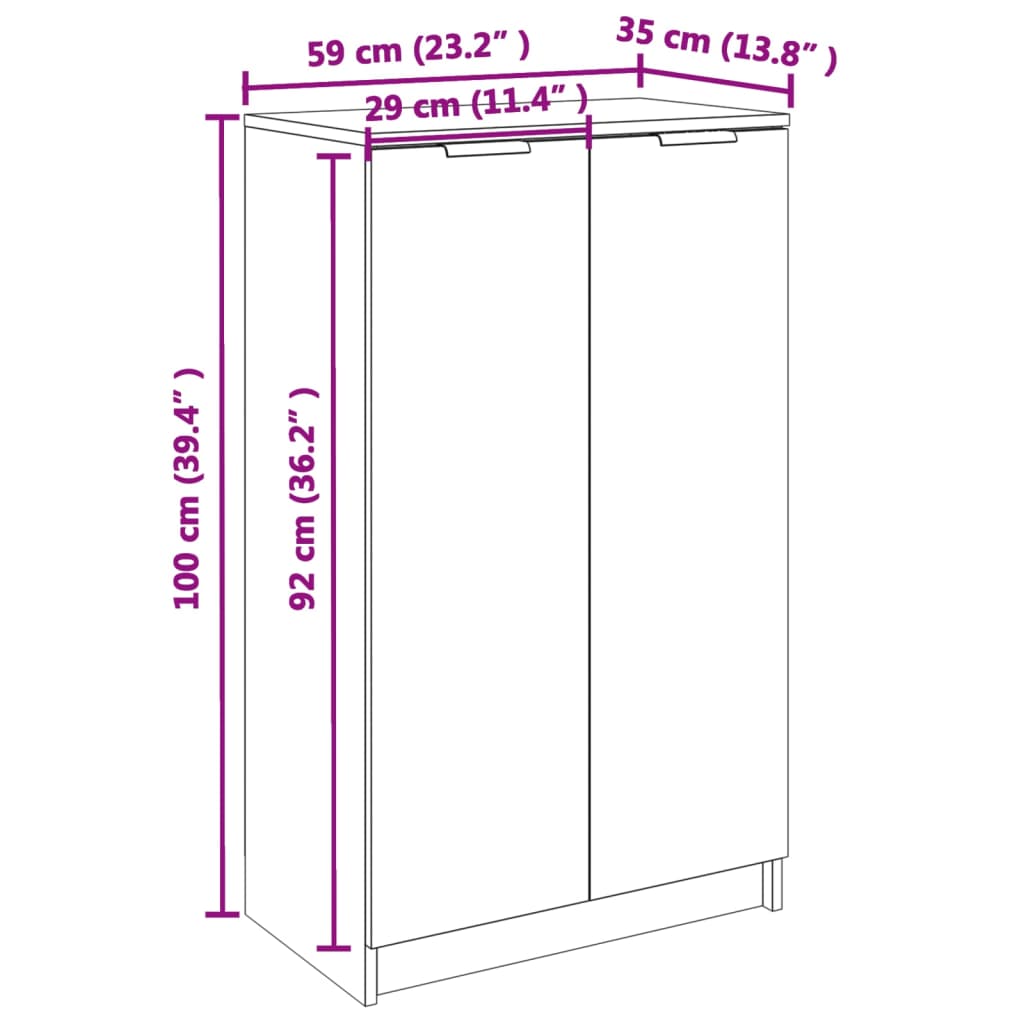 Schuhschrank Schwarz 59x35x100 cm Holzwerkstoff