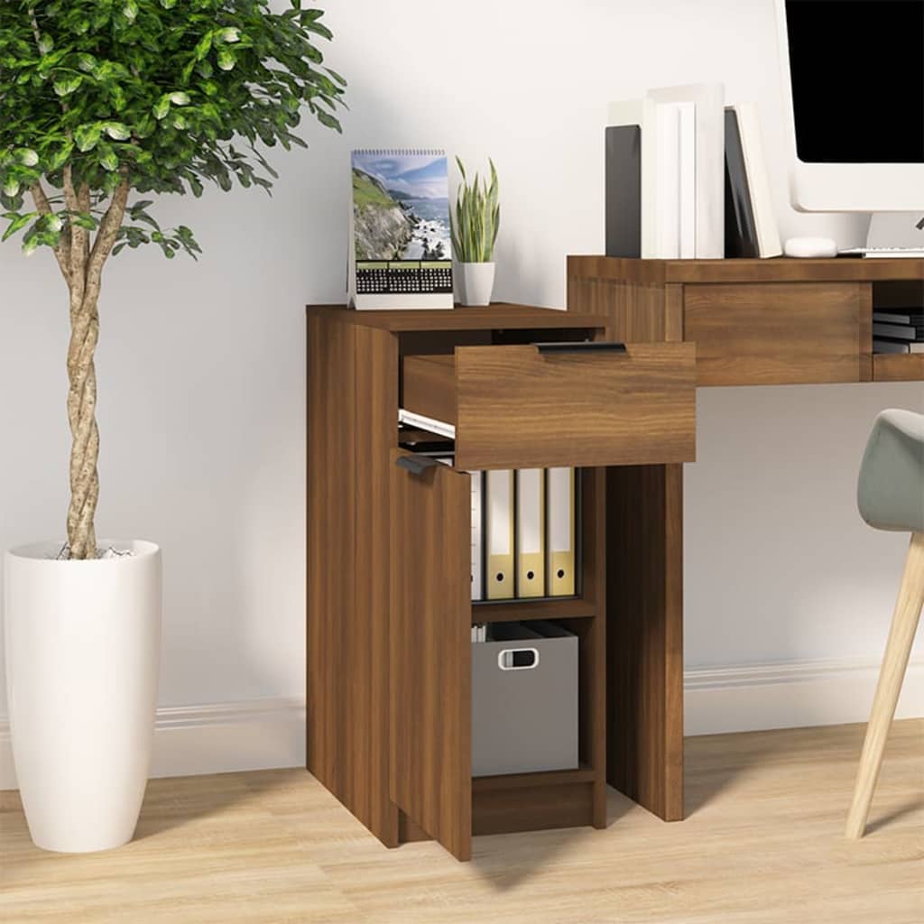 Schreibtischschrank Braun Eiche 33,5x50x75 cm Holzwerkstoff