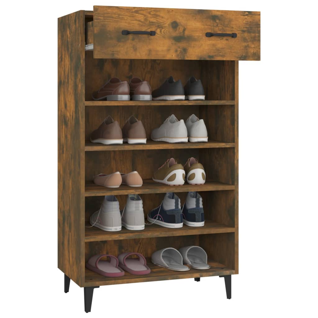 Schuhschrank Räuchereiche 60x35x105 cm Holzwerkstoff