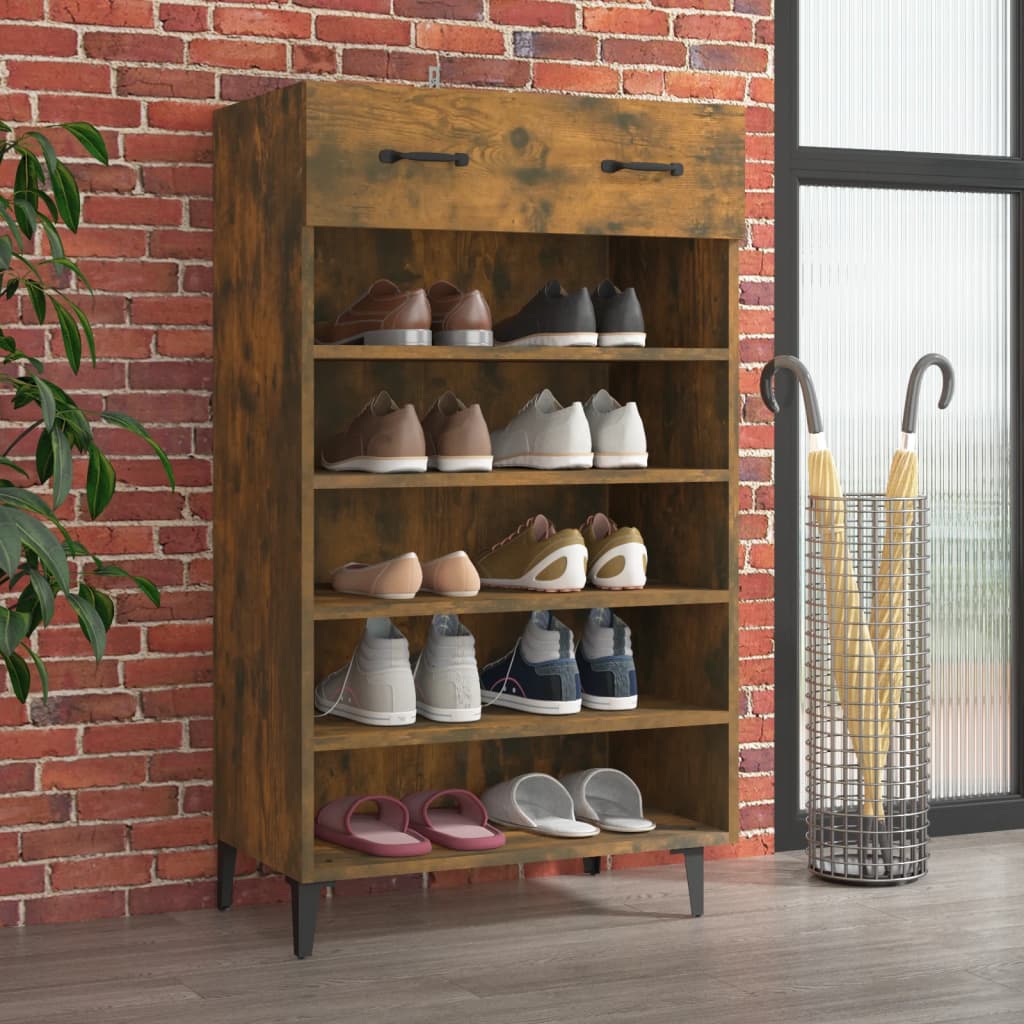 Schuhschrank Räuchereiche 60x35x105 cm Holzwerkstoff