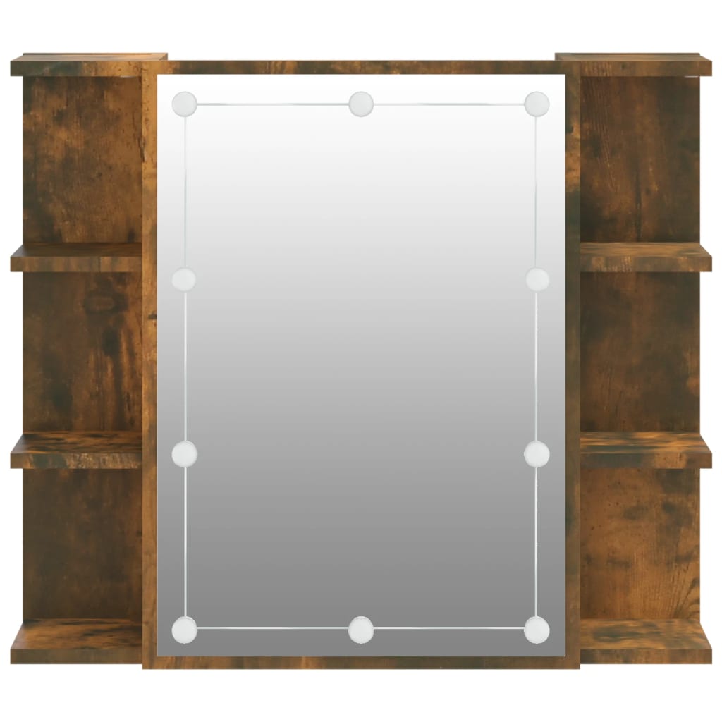 Spiegelschrank mit LED Räuchereiche 70x16,5x60 cm
