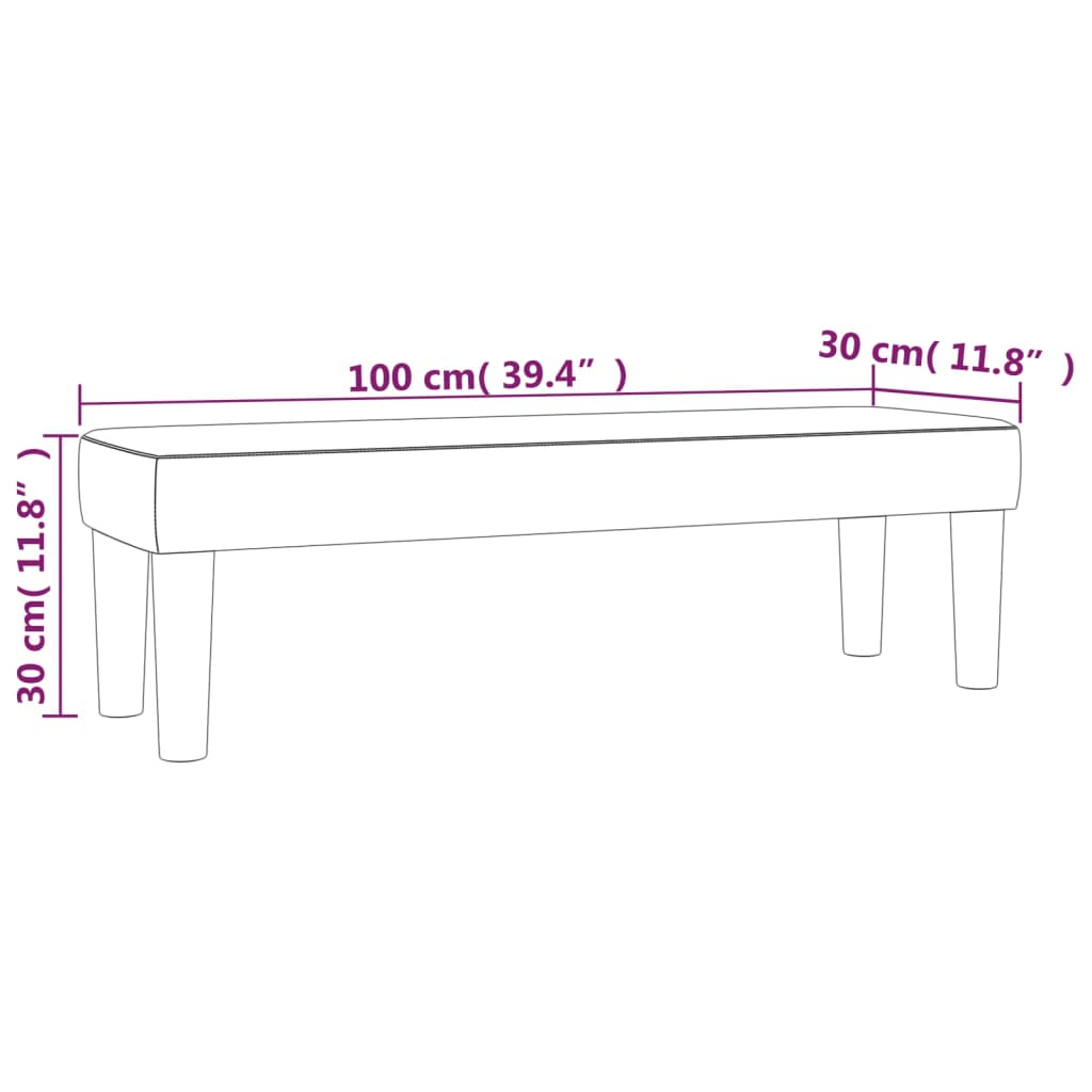 Sitzbank Cappuccino-Braun 100x30x30 cm Kunstleder