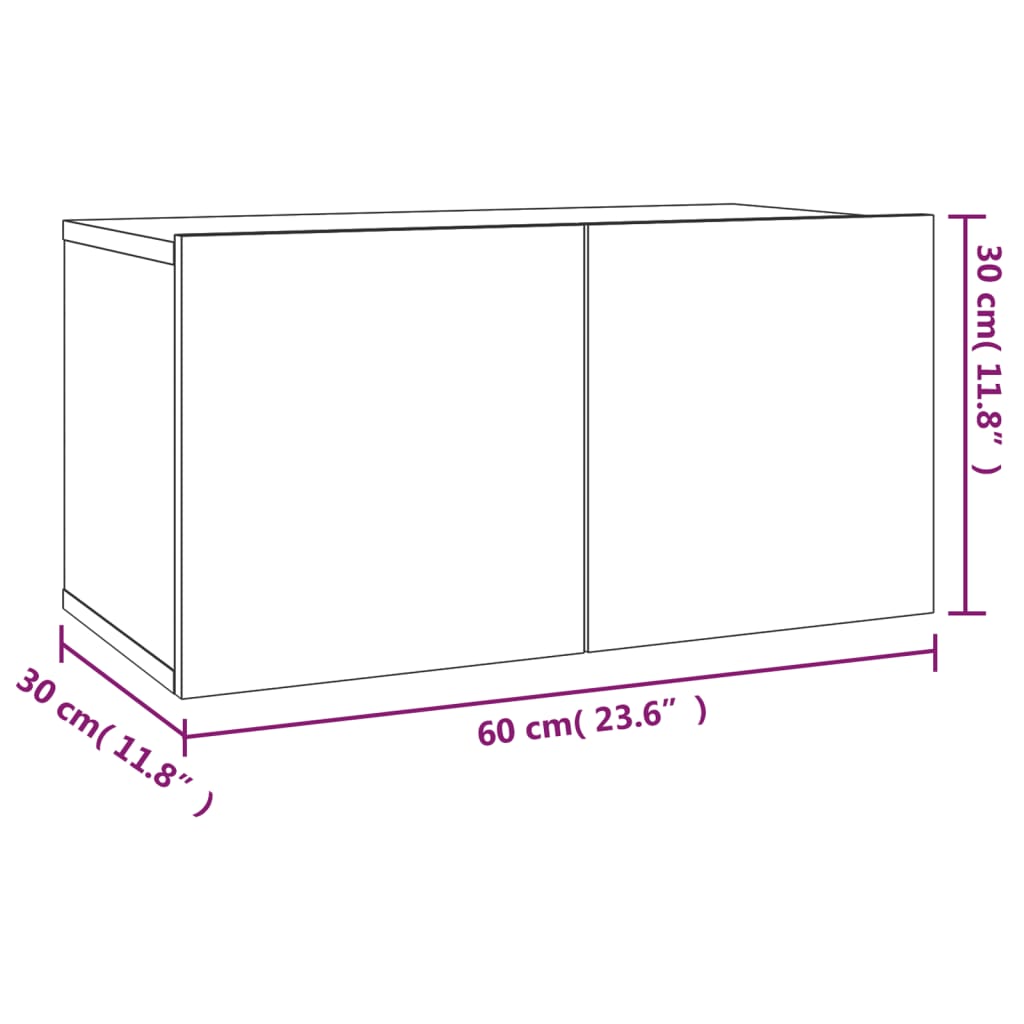 2-tlg. TV-Schrank-Set Räuchereiche Holzwerkstoff