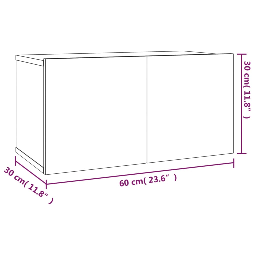 2-tlg. TV-Schrank-Set Grau Sonoma Holzwerkstoff