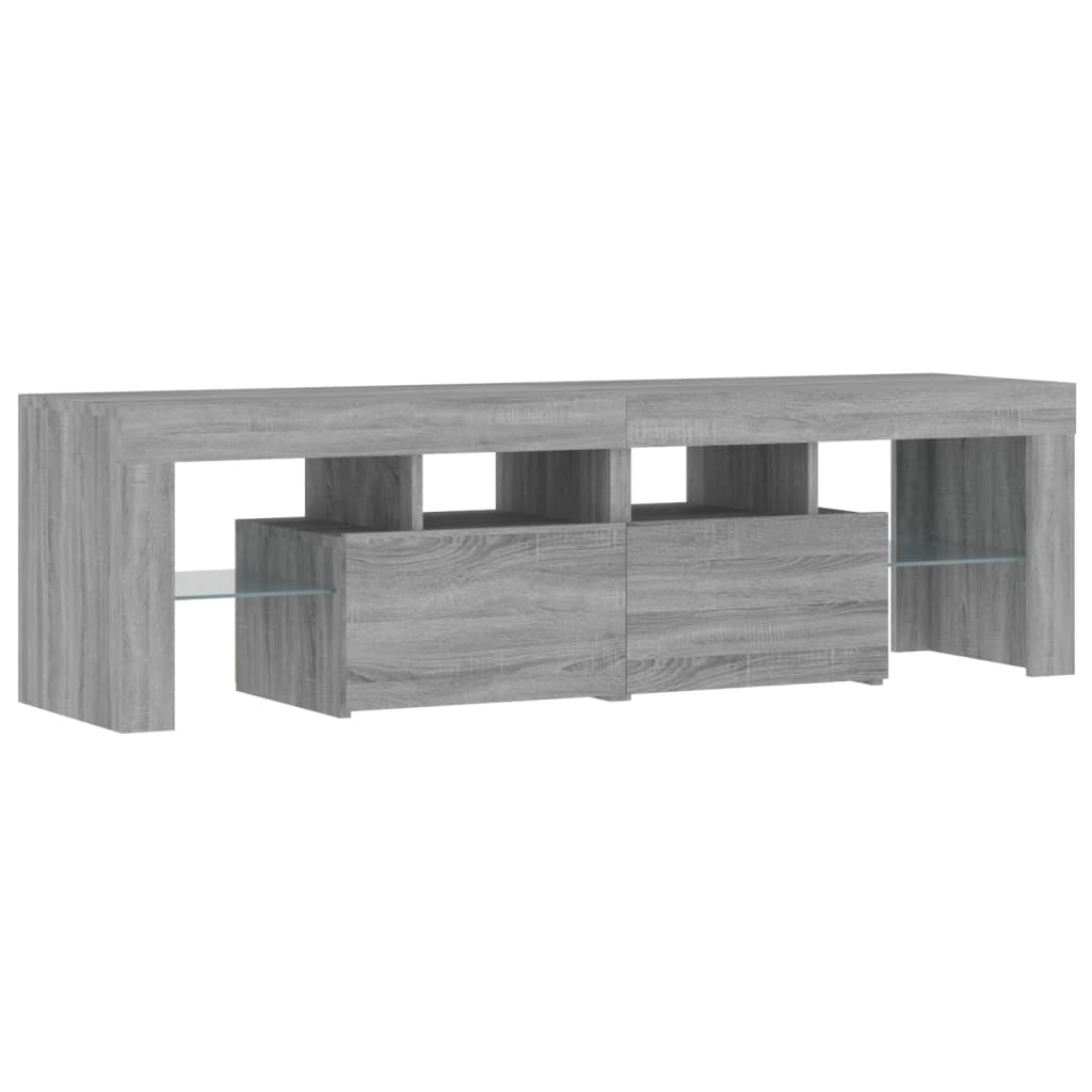 TV-Schrank mit LED-Leuchten Grau Sonoma 140x36,5x40 cm