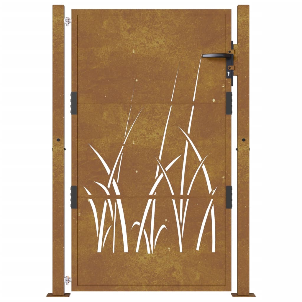 Gartentor 105x130 cm Cortenstahl Gras-Design