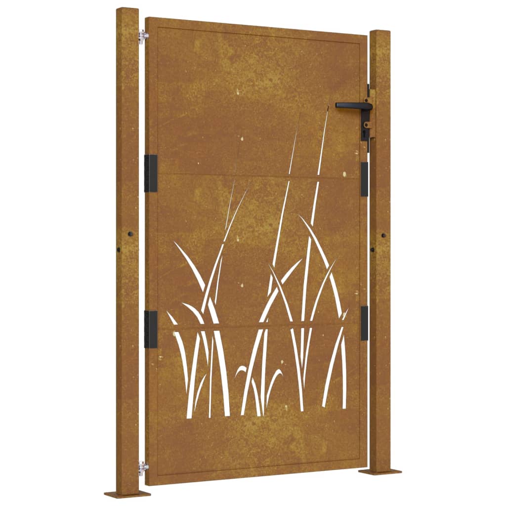 Gartentor 105x155 cm Cortenstahl Gras-Design