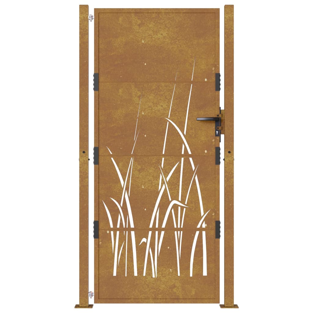 Gartentor 105x180 cm Cortenstahl Gras-Design