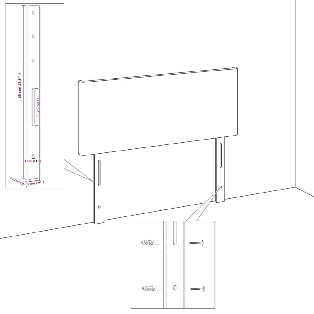 Kopfteile 4 Stk. Dunkelbraun 90x5x78/88 cm Stoff