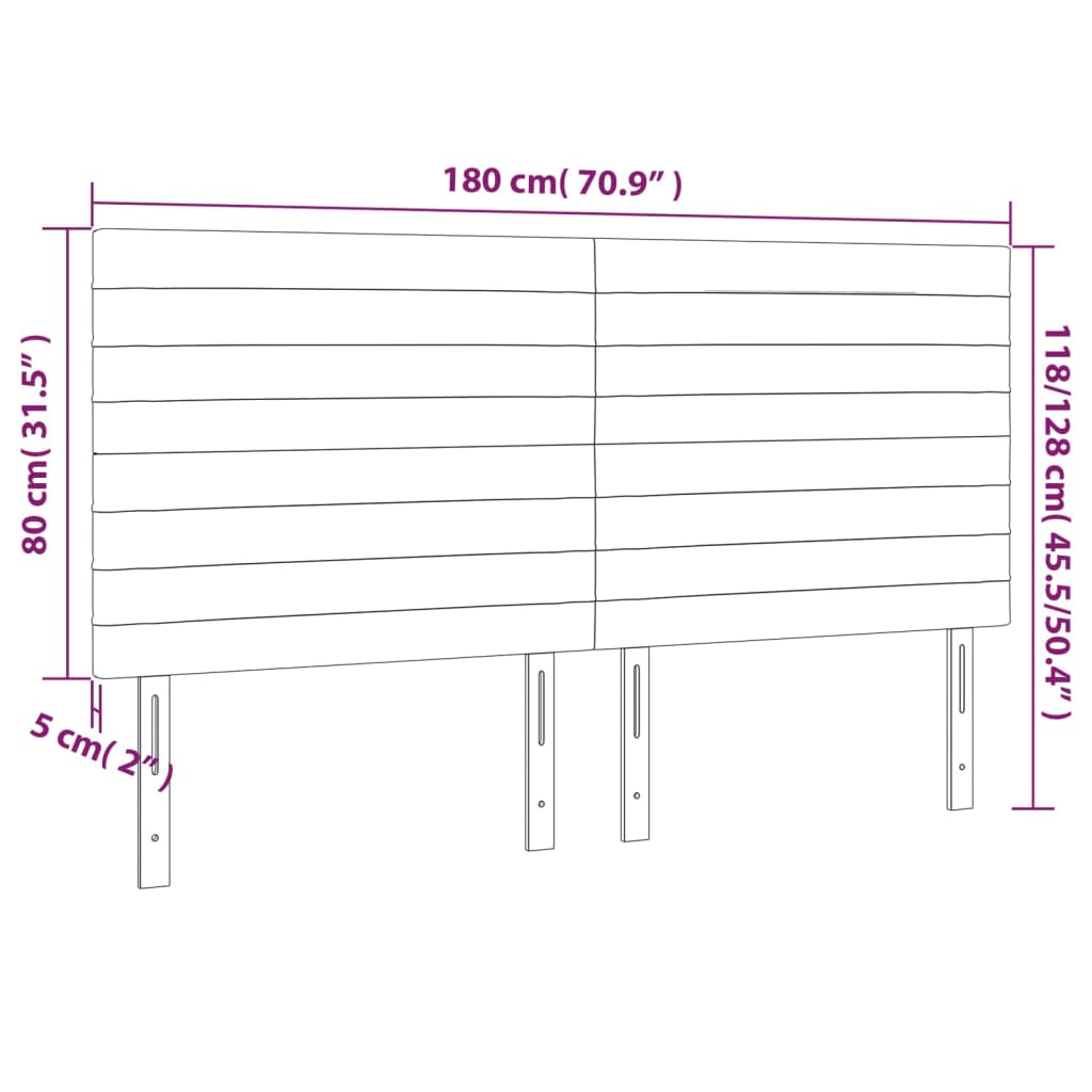 Kopfteile 4 Stk. Dunkelbraun 90x5x78/88 cm Stoff