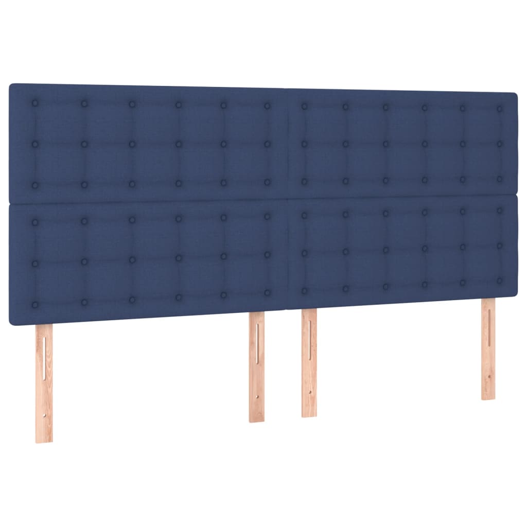 Kopfteile 4 Stk. Blau 90x5x78/88 cm Stoff