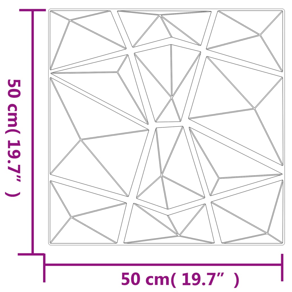 Wandpaneele 24 Stk. Betongrau 50x50 cm XPS 6 m² Diamant