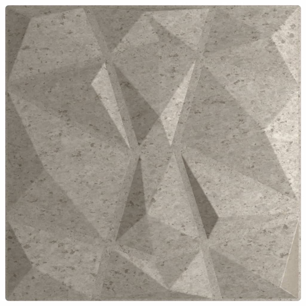 Wandpaneele 48 Stk. Betongrau 50x50 cm XPS 12 m² Diamant