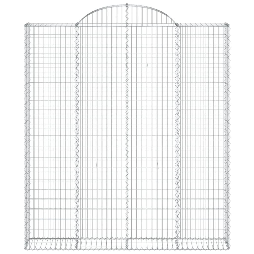 Gabionen mit Hochbogen 7 Stk. 200x30x220/240cm Verzinktes Eisen