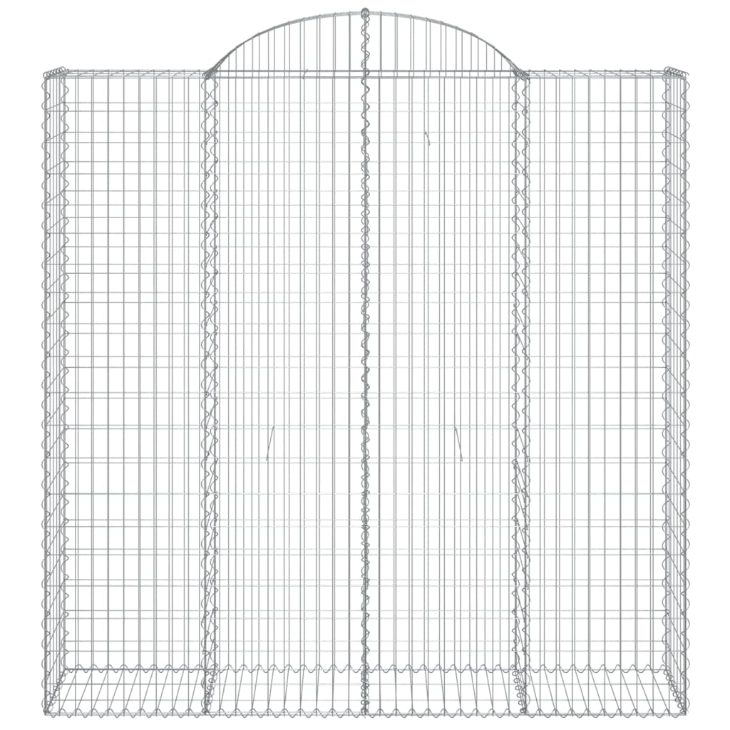 Gabionen mit Hochbogen 15Stk. 200x50x200/220cm Verzinktes Eisen