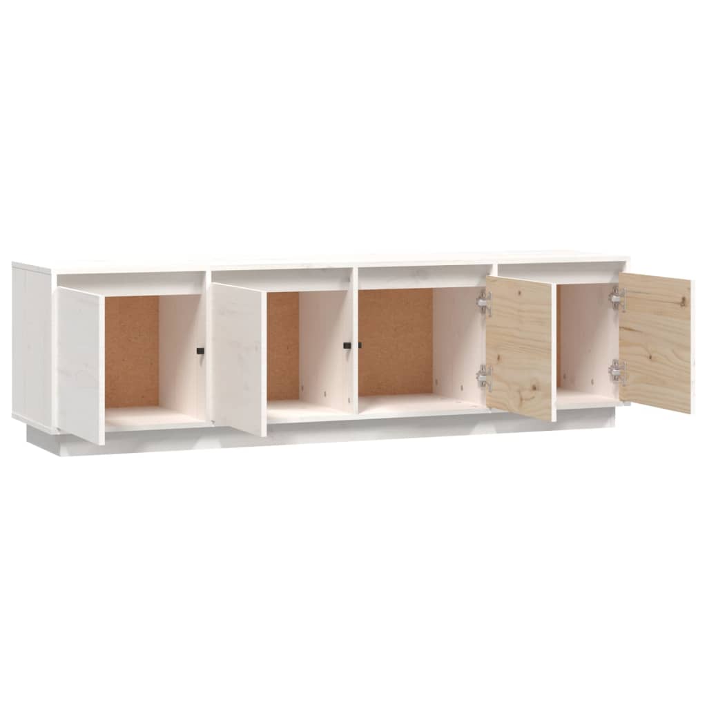 TV-Schrank Weiß 156x37x45 cm Massivholz Kiefer