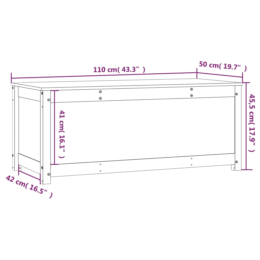 Truhe 110x50x45,5 cm Massivholz Kiefer