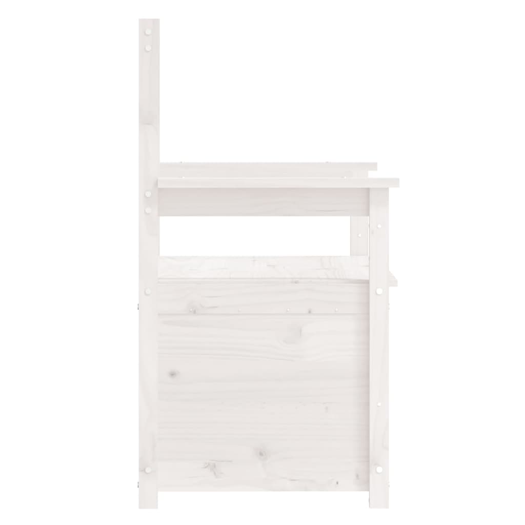 Sitzbank Weiß 112,5x51,5x96,5 cm Massivholz Kiefer