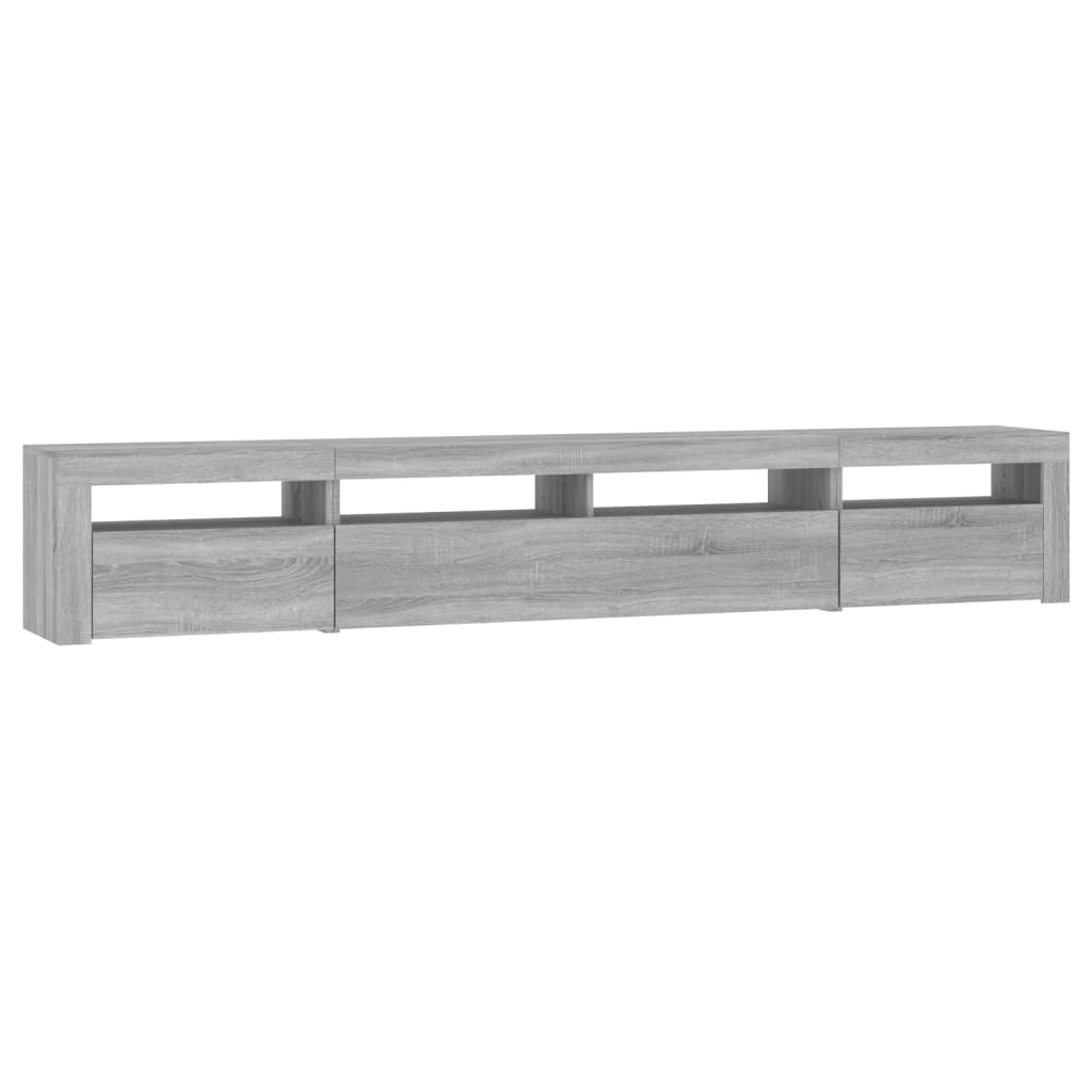 TV-Schrank mit LED-Leuchten Grau Sonoma 240x35x40 cm