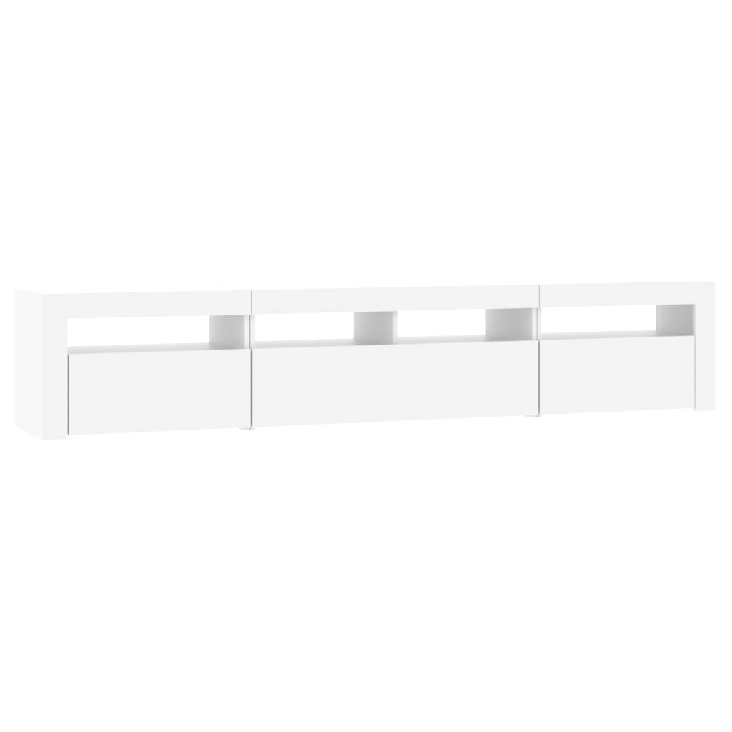 TV-Schrank mit LED-Leuchten Weiß 210x35x40 cm