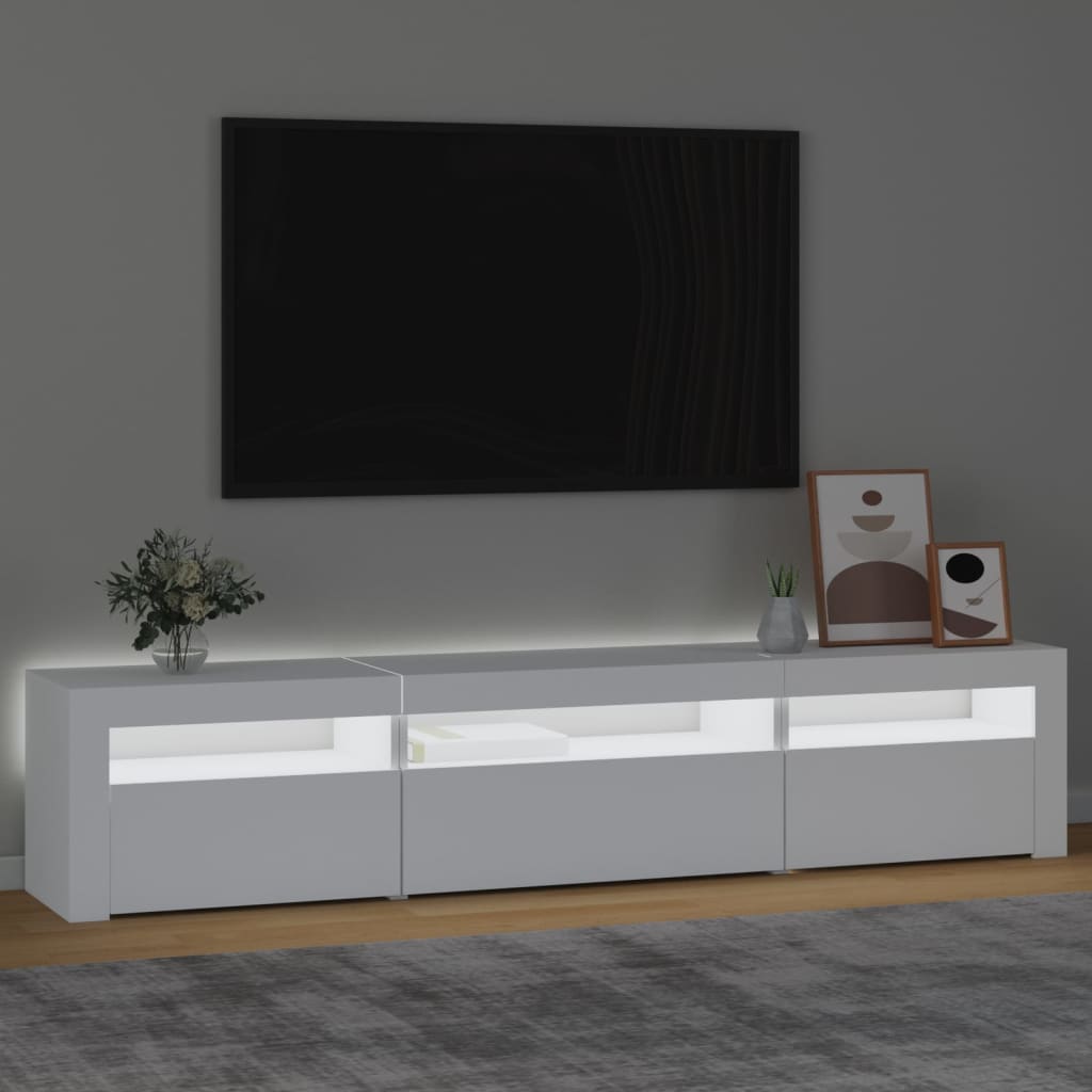 TV-Schrank mit LED-Leuchten Weiß 195x35x40 cm