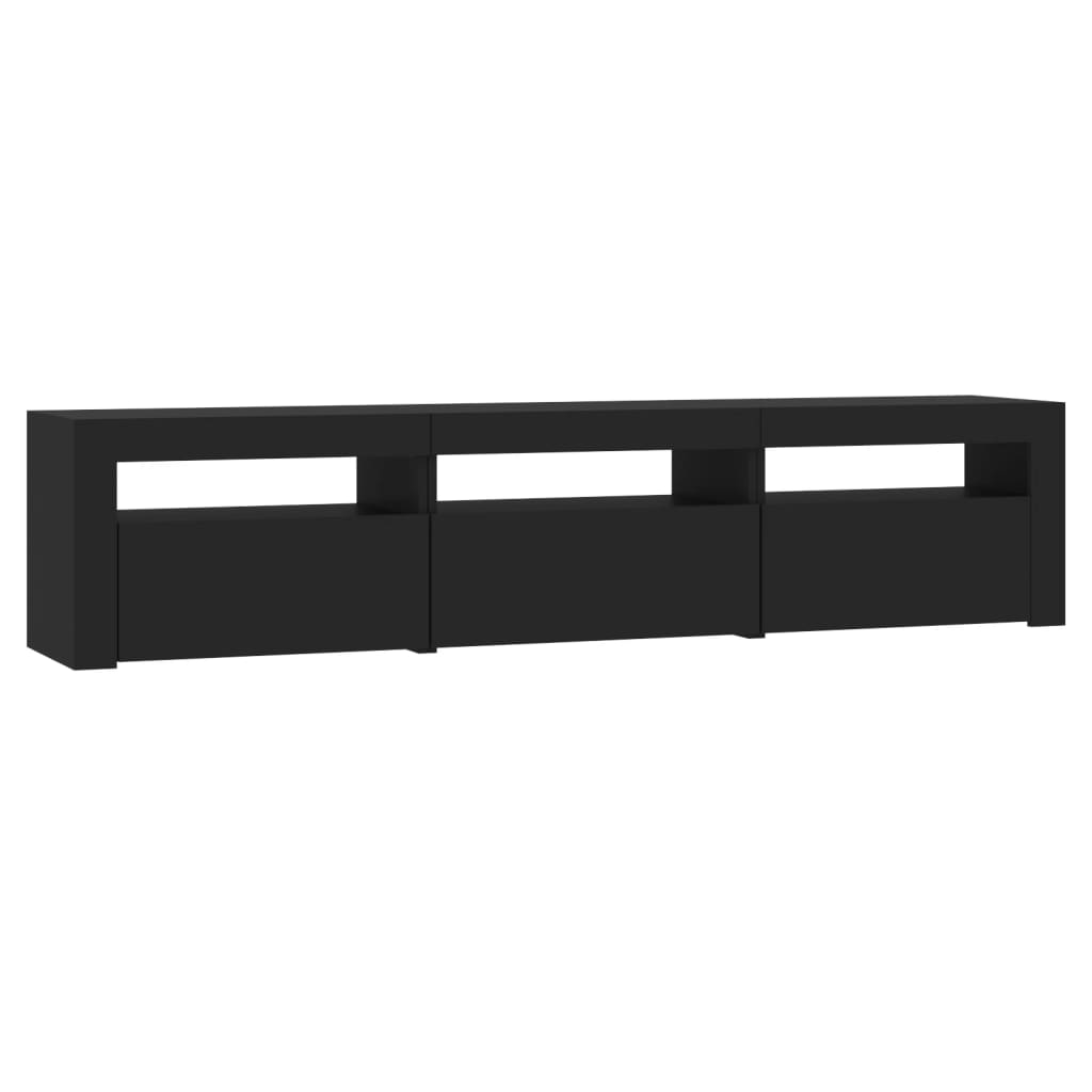 TV-Schrank mit LED-Leuchten Schwarz 180x35x40 cm