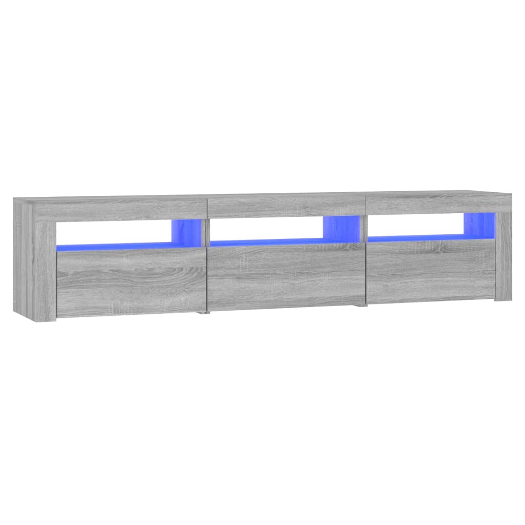 TV-Schrank mit LED-Leuchten Grau Sonoma 180x35x40 cm