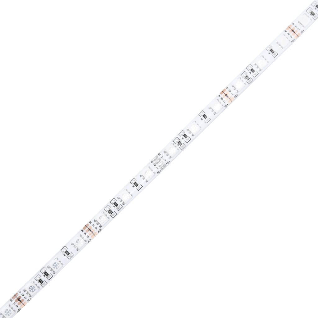 Nachttische 2 Stk. mit LED-Leuchten Braun Eichen-Optik