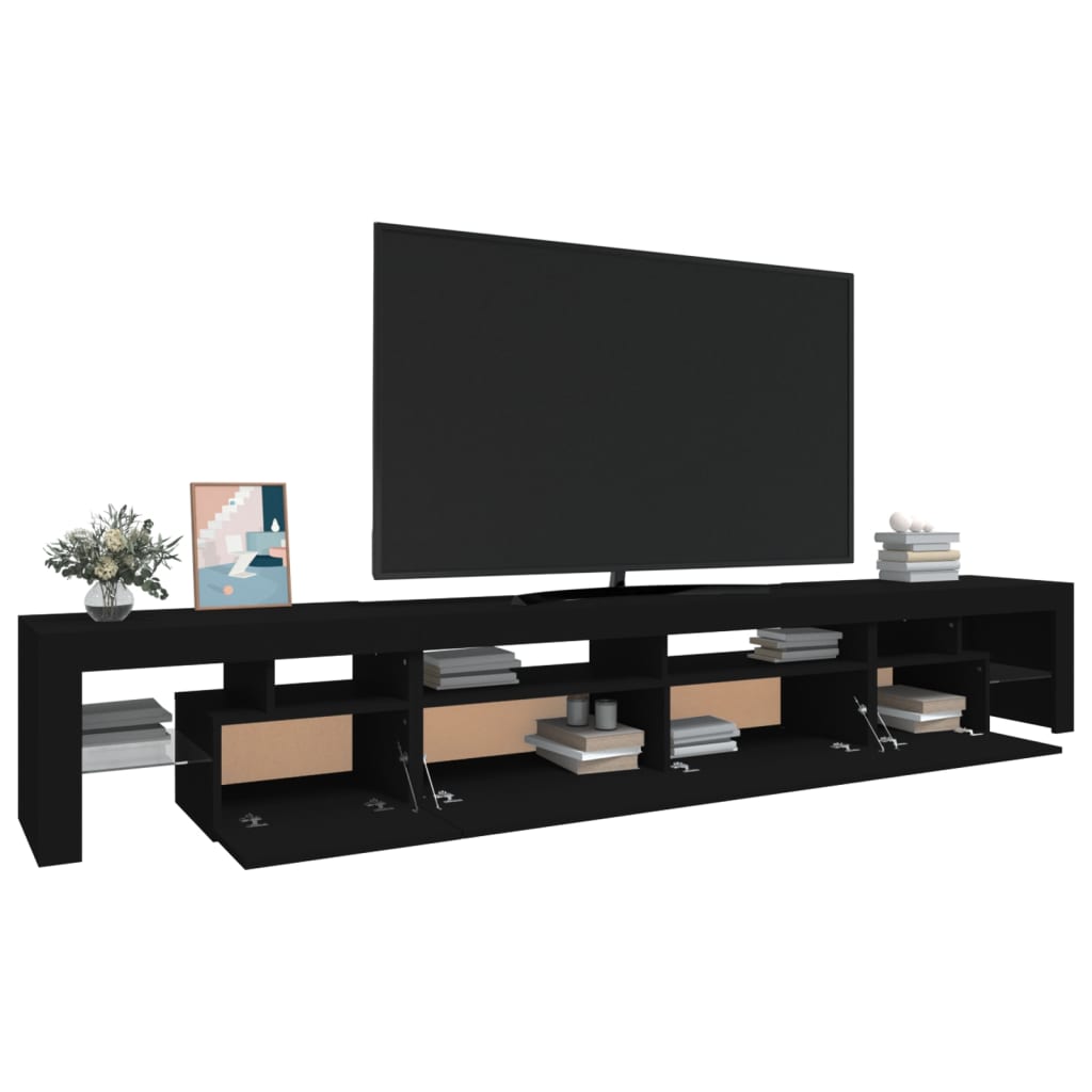 TV-Schrank mit LED-Leuchten Schwarz 260x36,5x40 cm