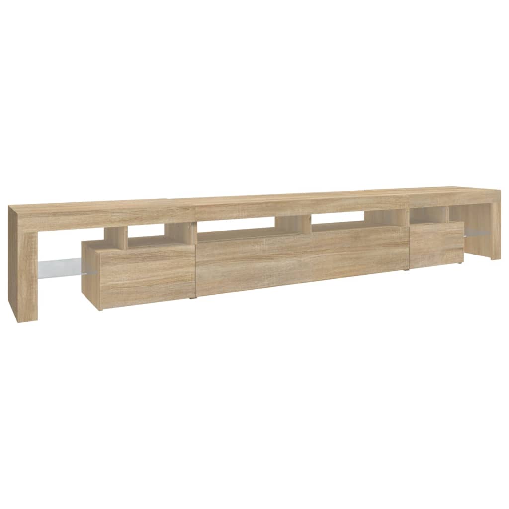 TV-Schrank mit LED-Leuchten Sonoma-Eiche 260x36,5x40 cm