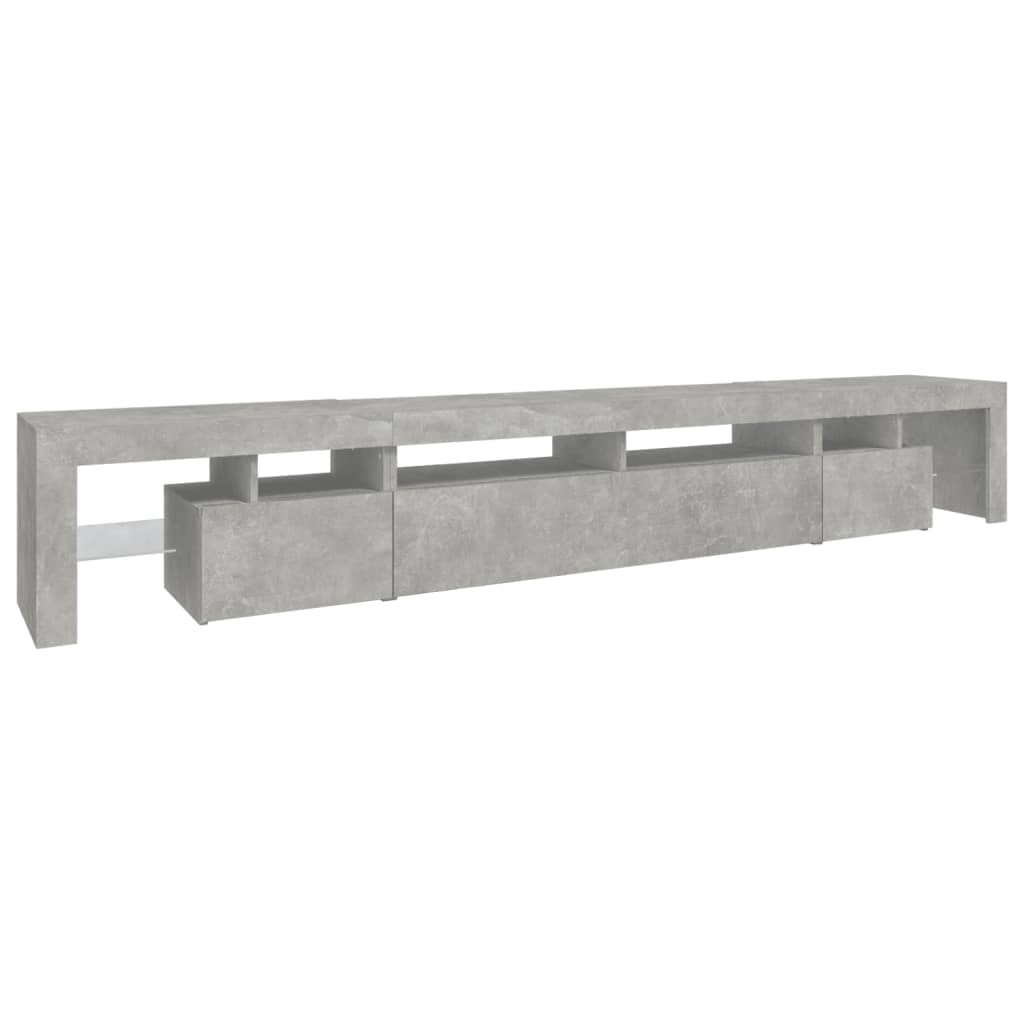 TV-Schrank mit LED-Leuchten Betongrau 260x36,5x40 cm