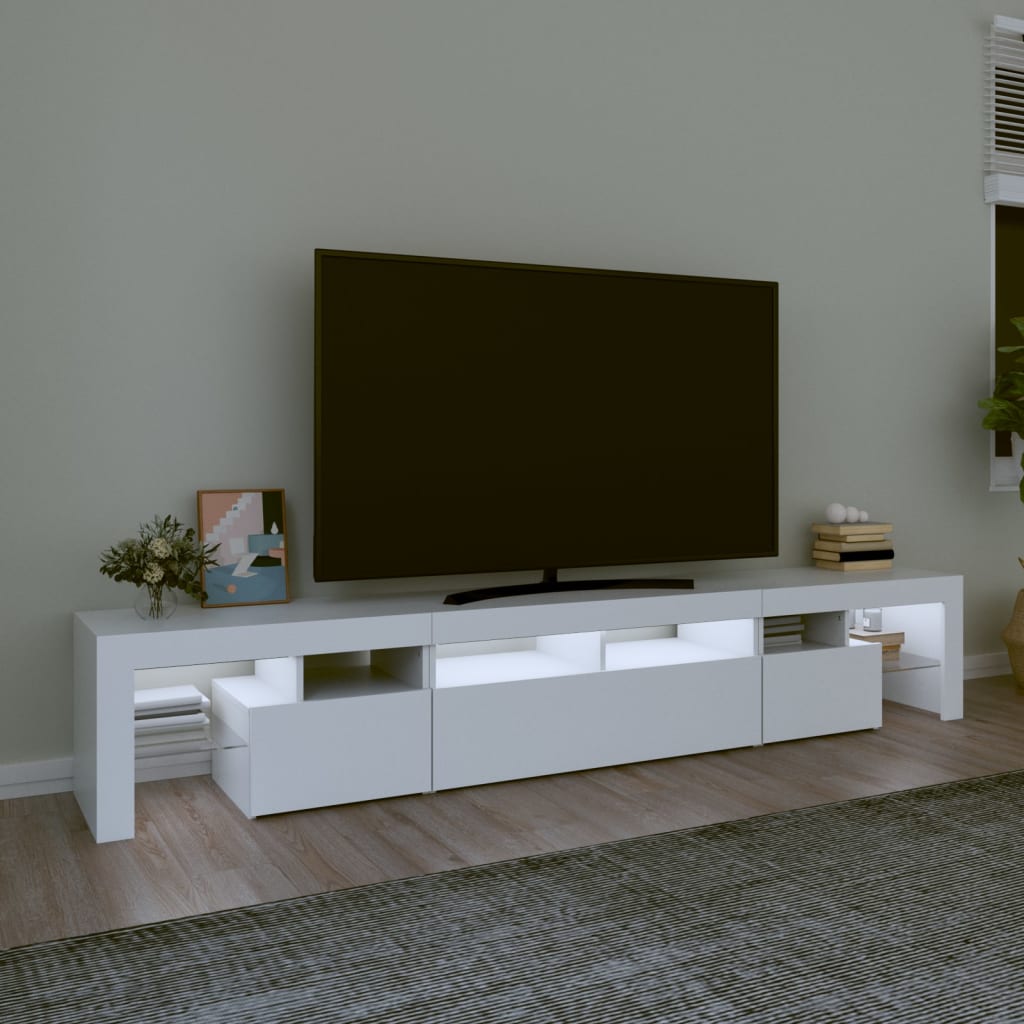 TV-Schrank mit LED-Leuchten Weiß 230x36,5x40 cm