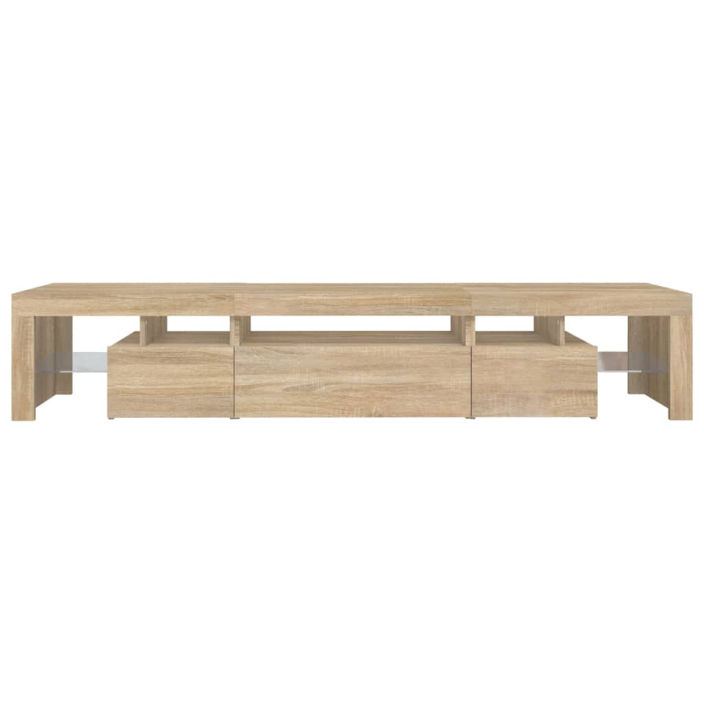 TV-Schrank mit LED-Leuchten Sonoma-Eiche 215x36,5x40 cm