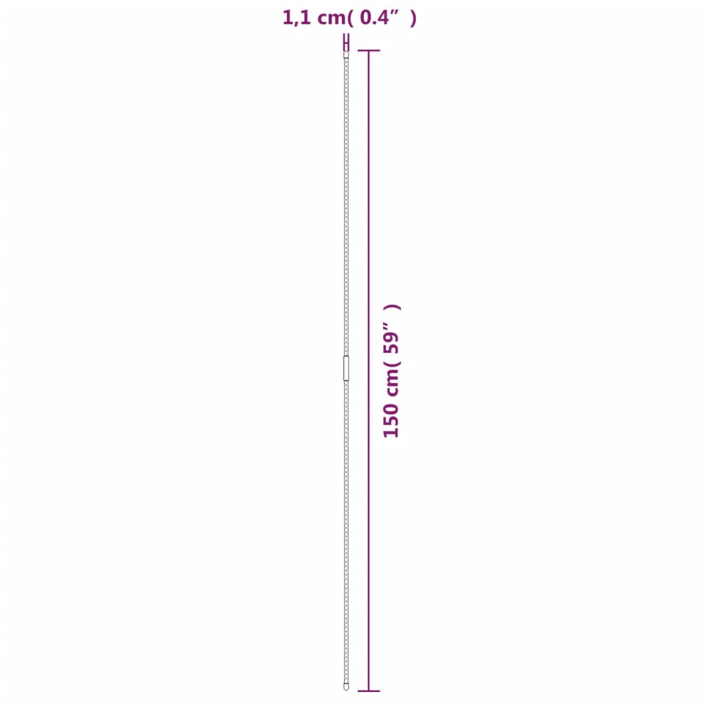 Pflanzenstützen 30 Stk. Grün 150 cm Stahl