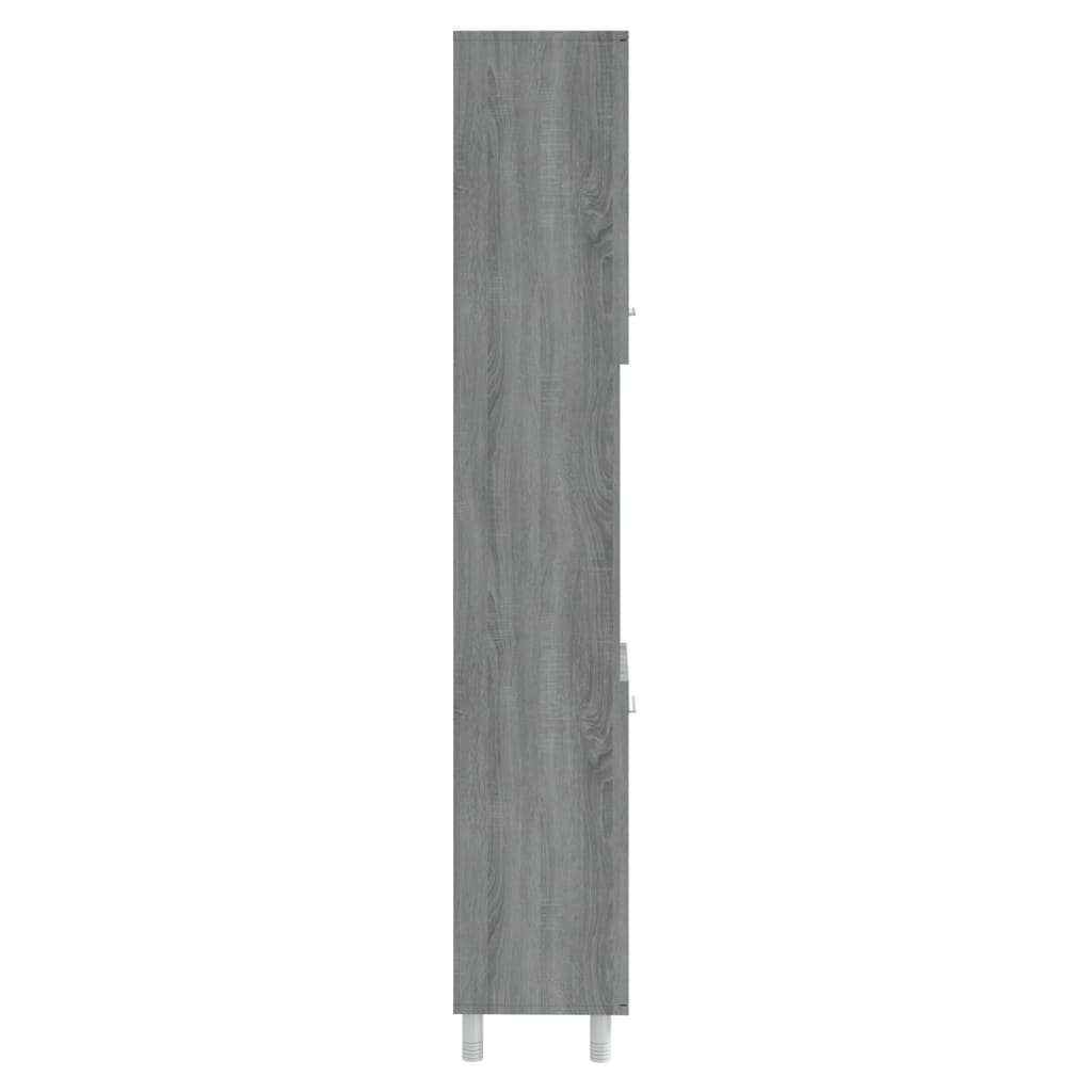 Badschrank Grau Sonoma 30x30x179 cm Holzwerkstoff