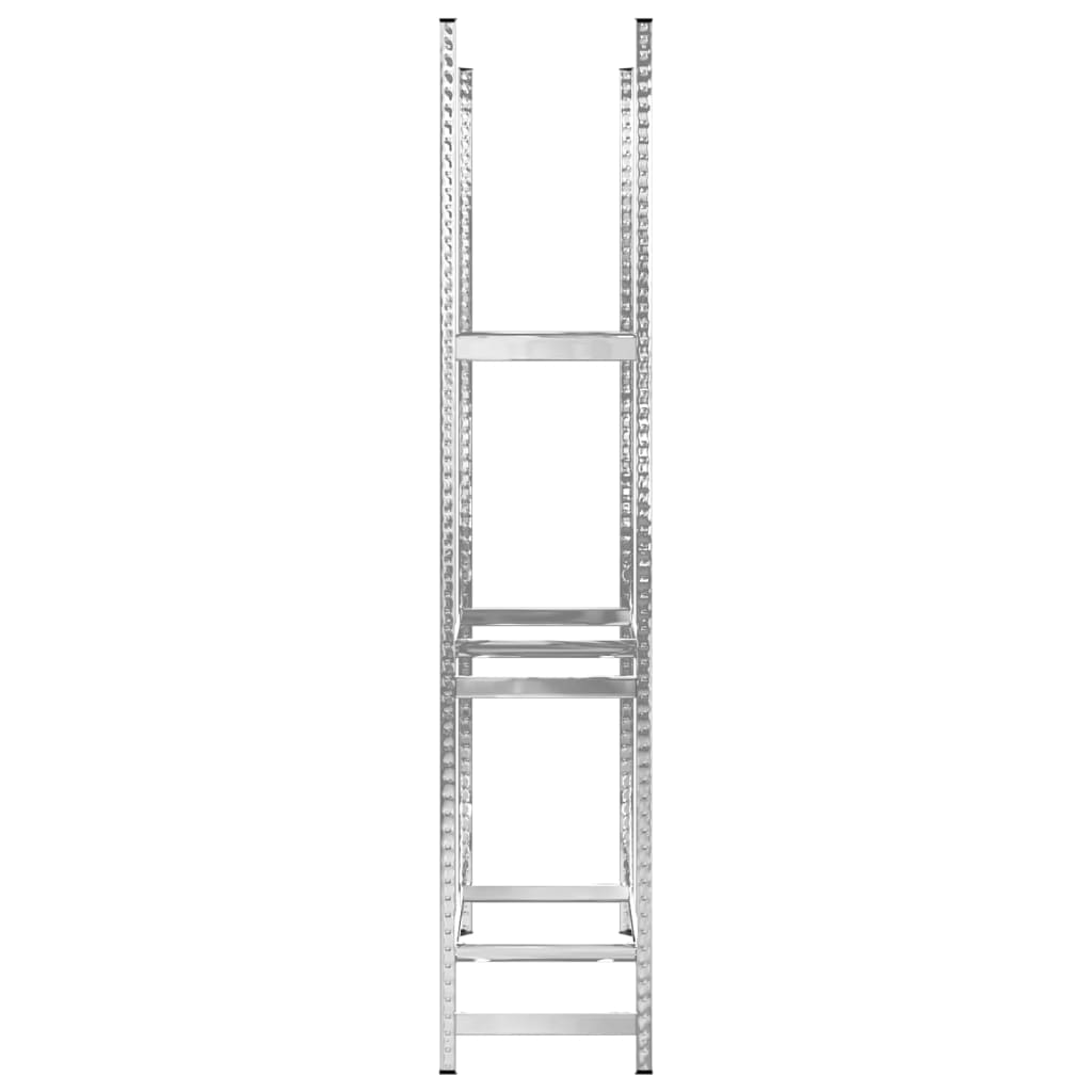 Reifenregale mit 3 Böden 4 Stk. Silbern 110x40x200 cm Stahl