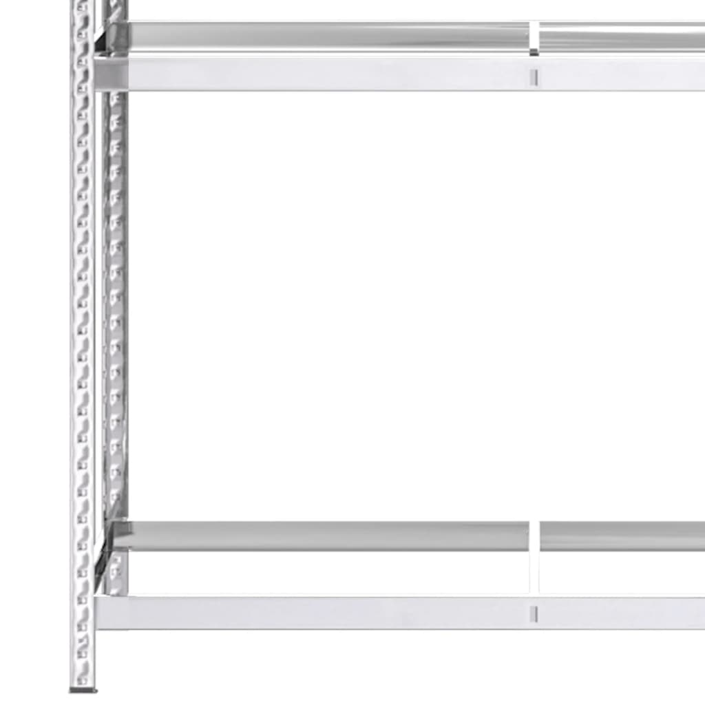 Reifenregale mit 3 Böden 4 Stk. Silbern 110x40x200 cm Stahl