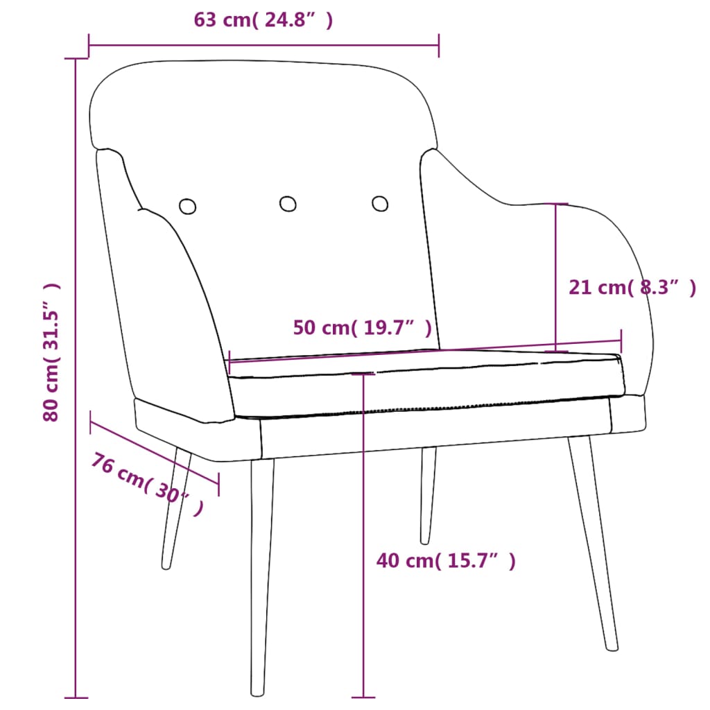 Sessel Hellgrau 63x76x80 cm Stoff