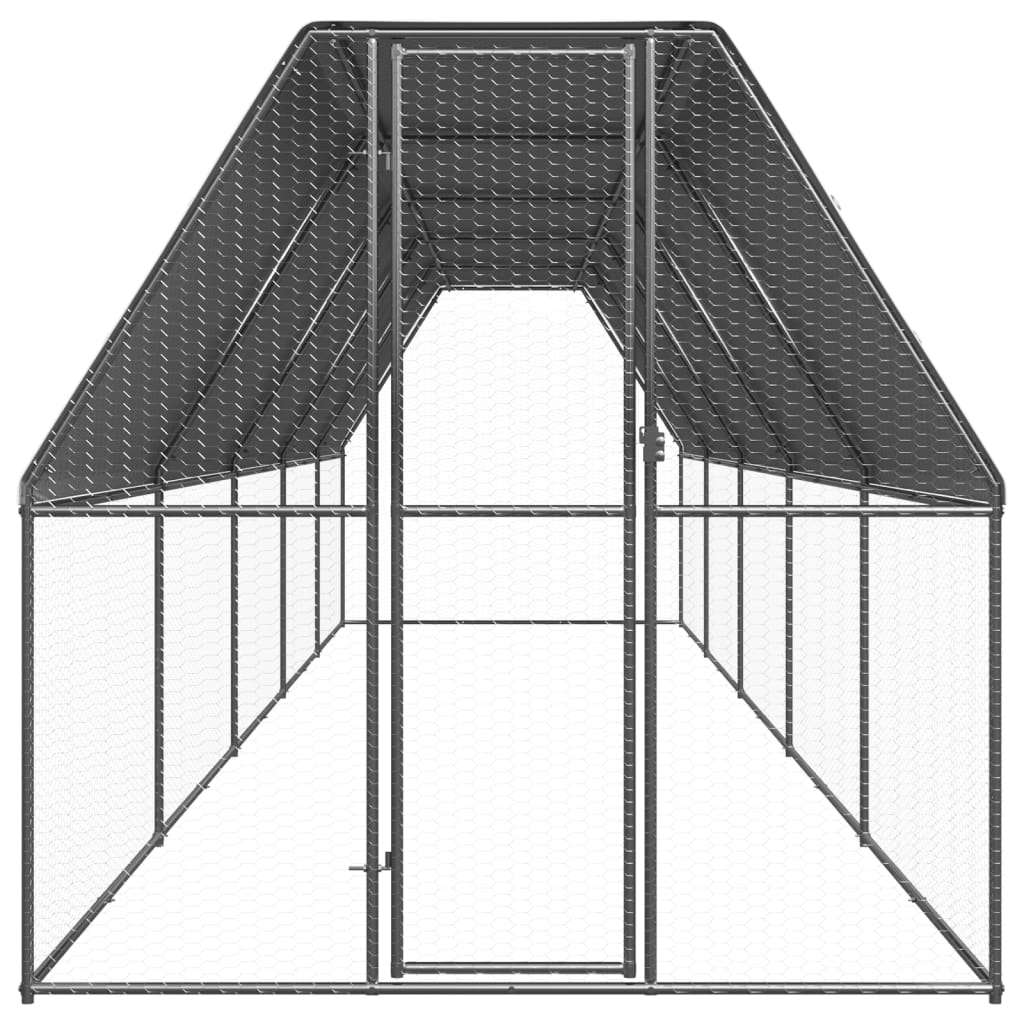 Outdoor-Hühnerkäfig 2x10x2 m Verzinkter Stahl
