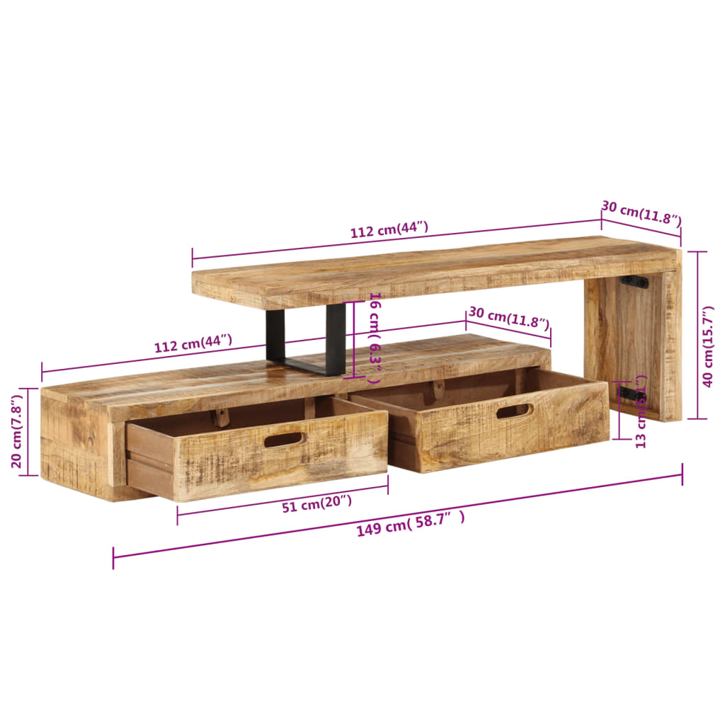 TV-Schrank Massivholz Mango