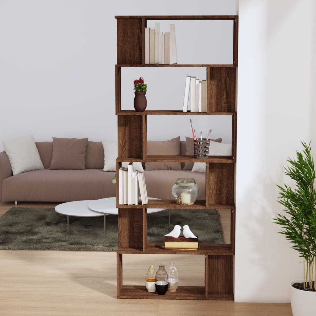 Bücherregal/Raumteiler Braun Eiche 80x24x192 cm Holzwerkstoff