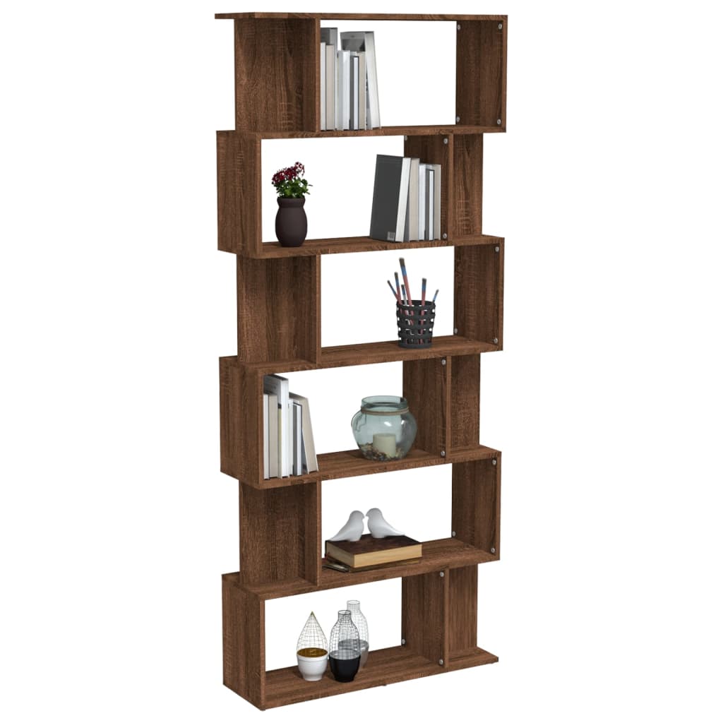 Bücherregal/Raumteiler Braun Eiche 80x24x192 cm Holzwerkstoff